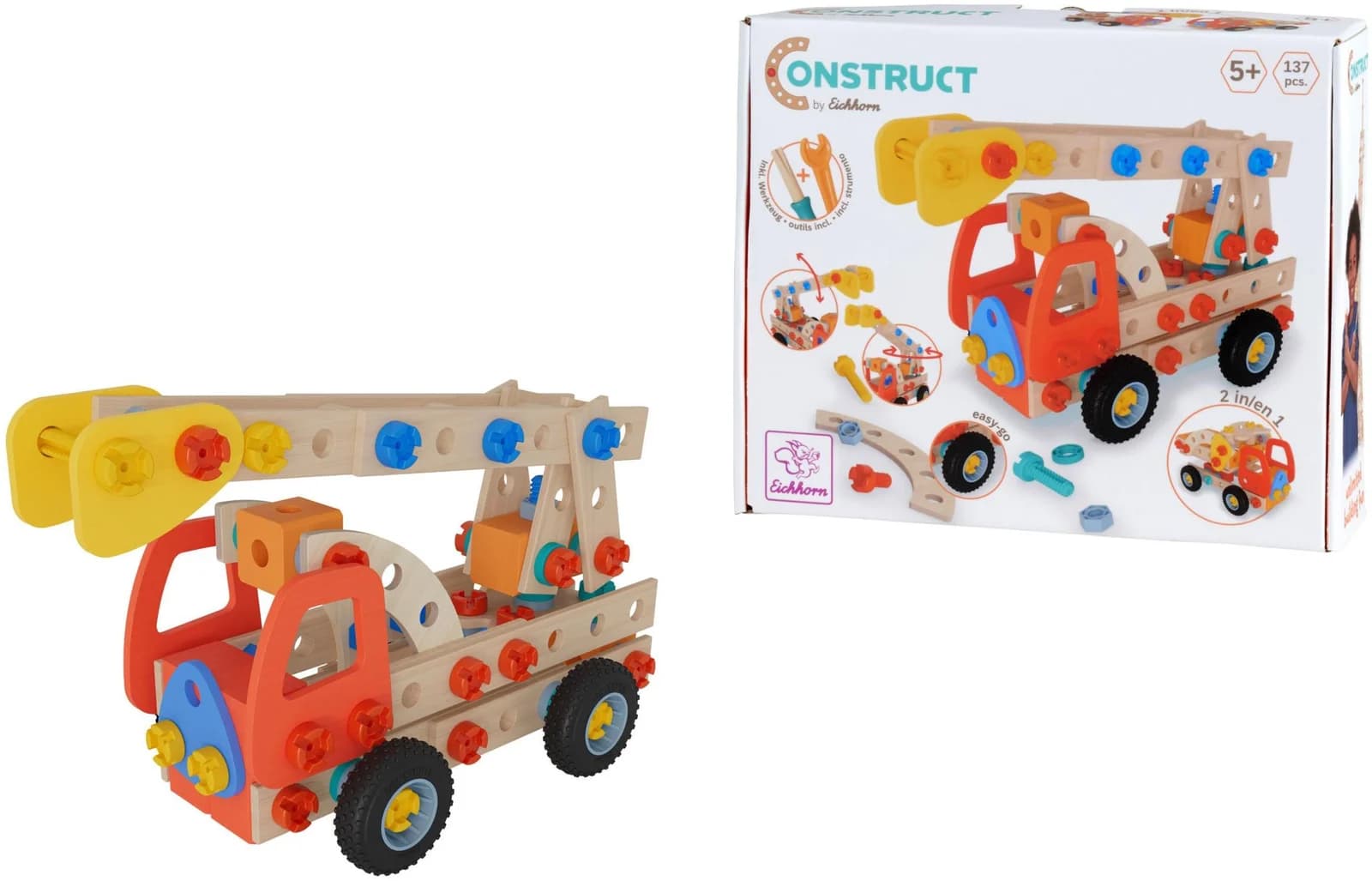 Eichhorn Constructor Feuerwehr Set 137-tlg. Holz & Kunststoff Bunt