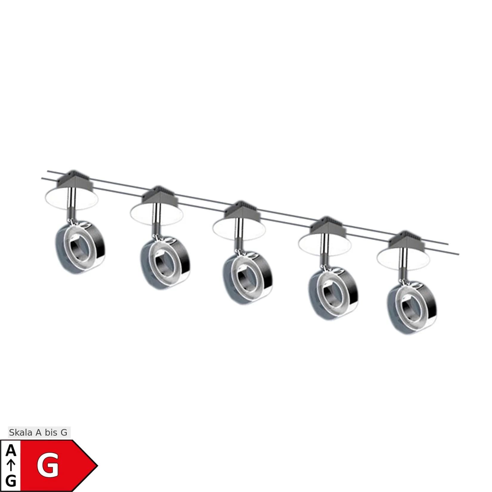 NÄVE LED Pendelleuchte Tony Chromfarben 5x LED Flexibel Verstellbar
