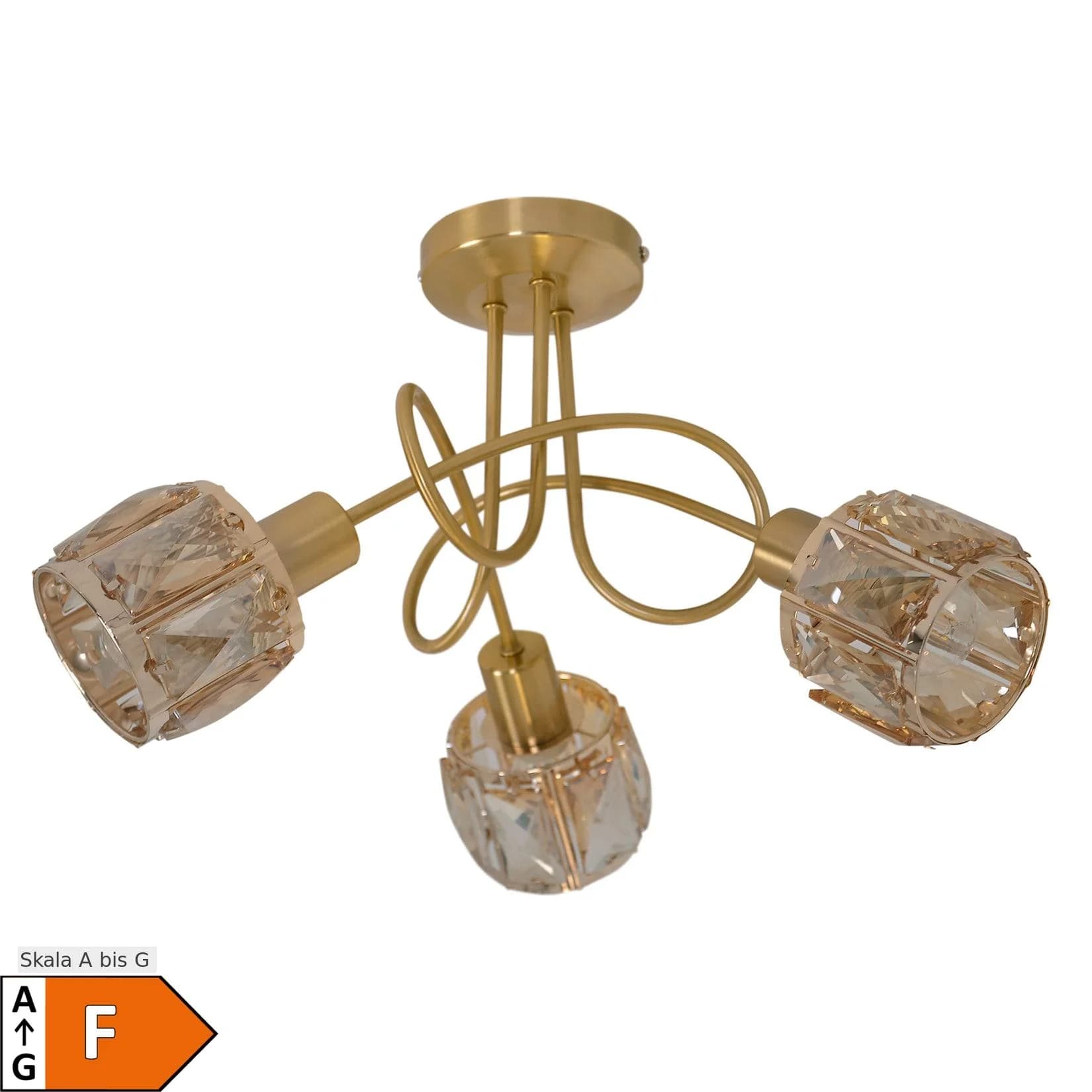 NÄVE LED Deckenleuchte Josefa Gold Dimmbar 3x E14