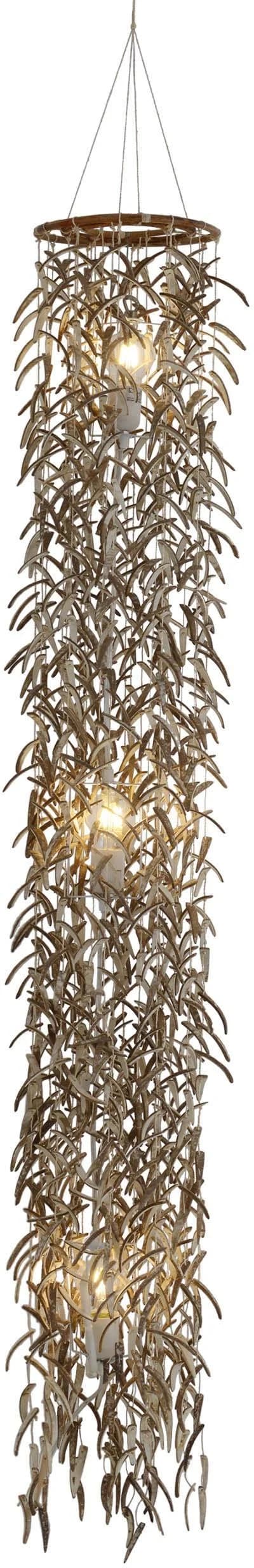 NÄVE Pendelleuchte Kokos Beige Rattan 3x E27