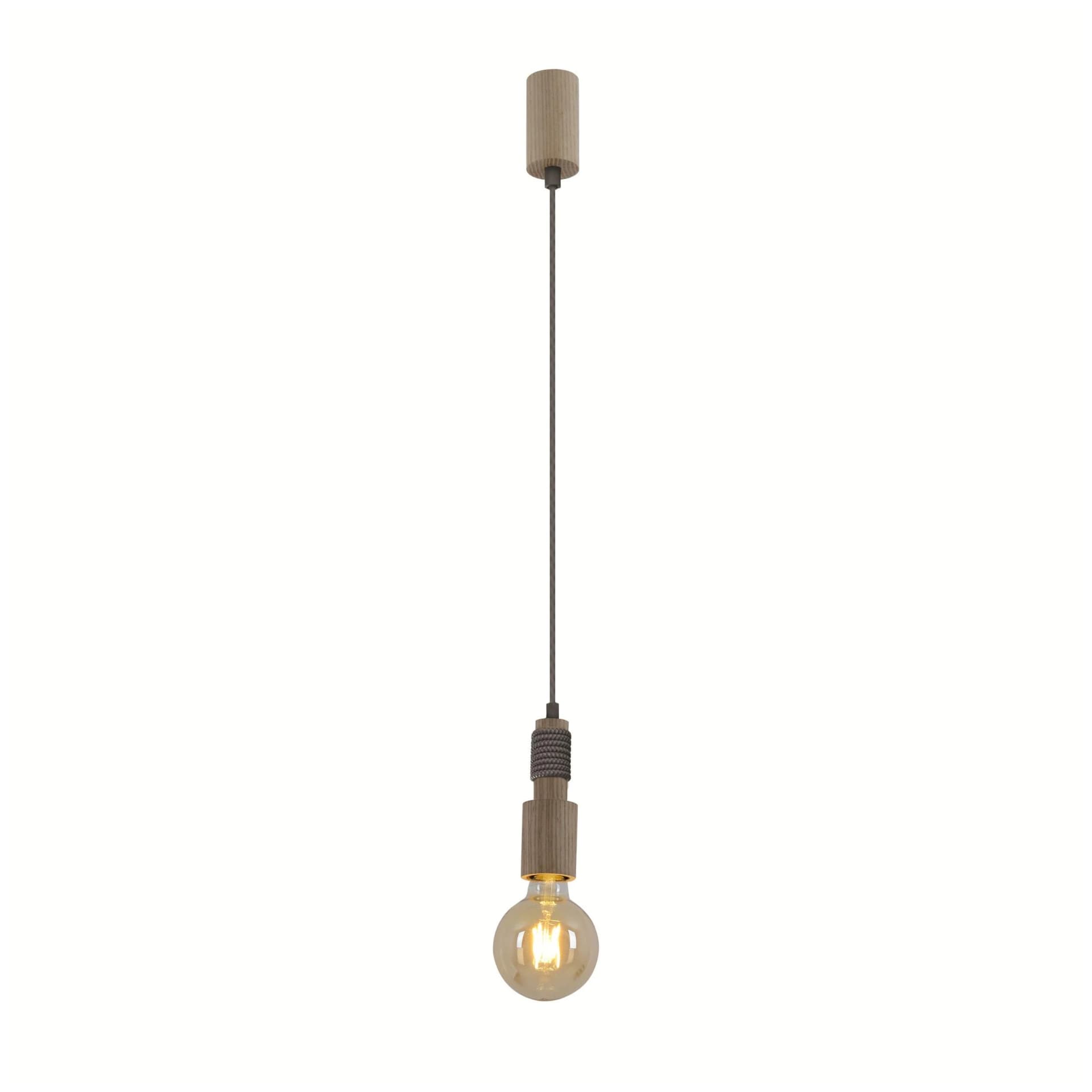 NÄVE Pendelleuchte "Bento" Holz Schwarz E27