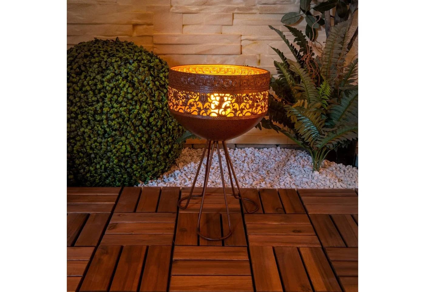 NÄVE LED Solarleuchte Rome Rostbraun Outdoor