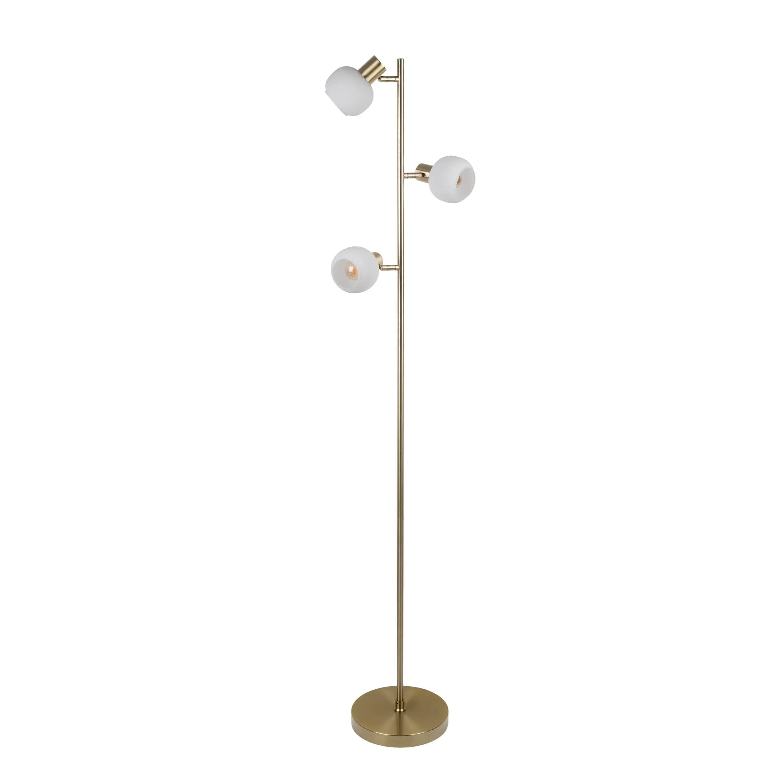 NÄVE Stehlampe "Learta" Gold Retro 3er Spot