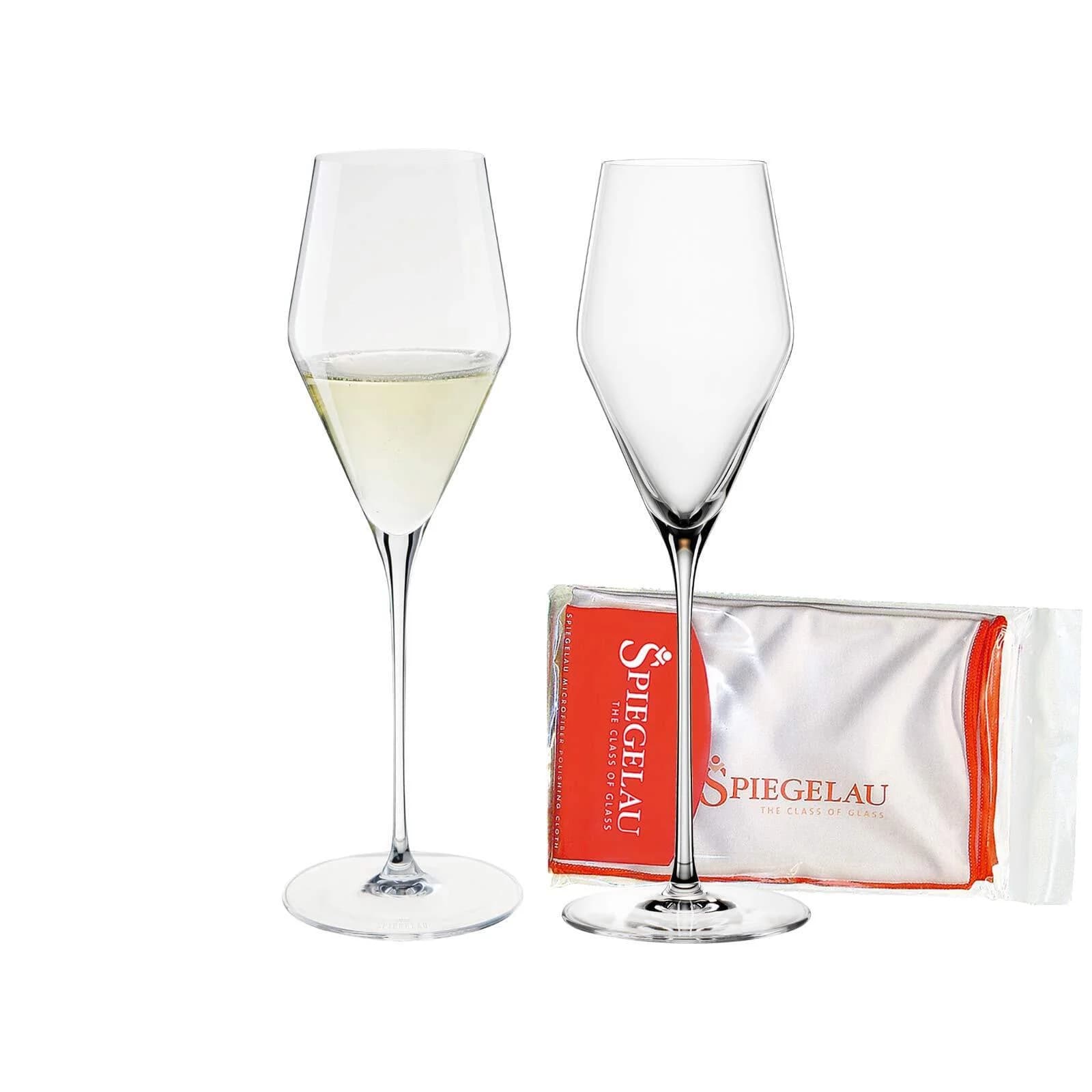 SPIEGELAU Champagnerglas Definition 250ml 2er Set mit Poliertuch