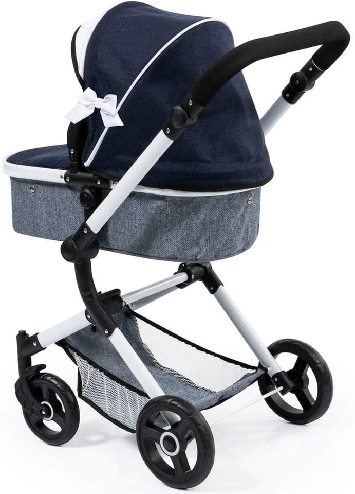 Bayer Kombi-Puppenwagen Vario inkl. Wickeltasche Blau/Grau