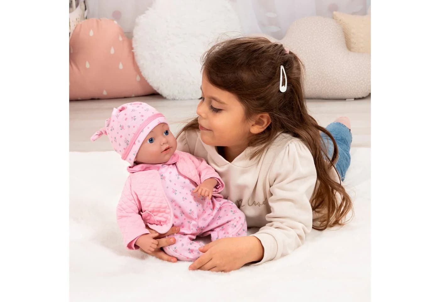 Babypuppe BAYER Reborn Baby 38 cm rosa