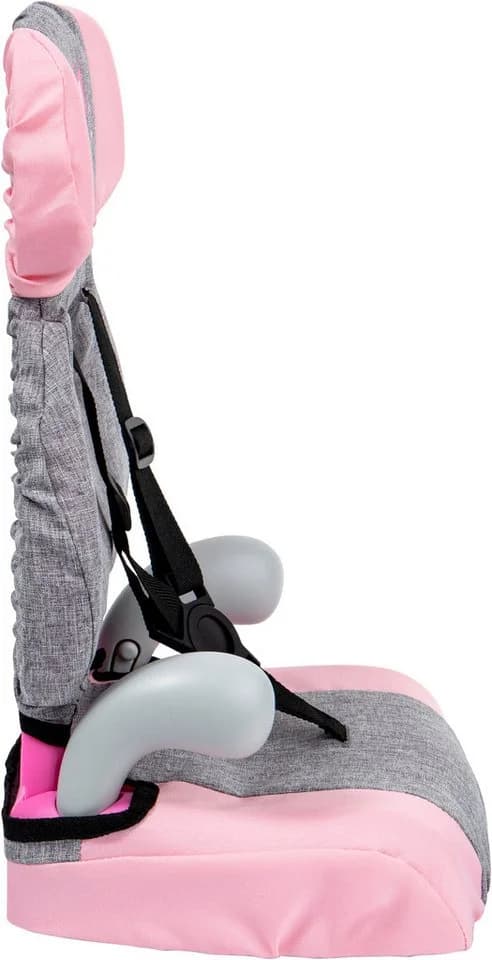 Bayer Puppen Autositz Deluxe Grau/Rosa mit Schmetterlings-Motiv