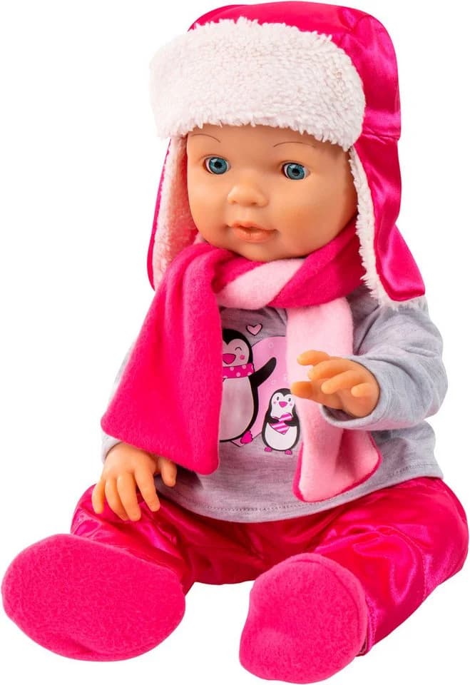Bayer Puppenkleidung Winterjacke 42-46 cm Set 6-tlg. Rosa/Grau