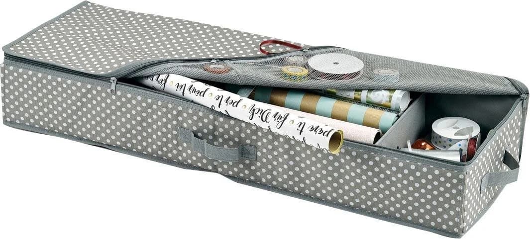 Zeller Present Geschenkpapier-Organizer Aufbewahrungstasche Grau Polyester