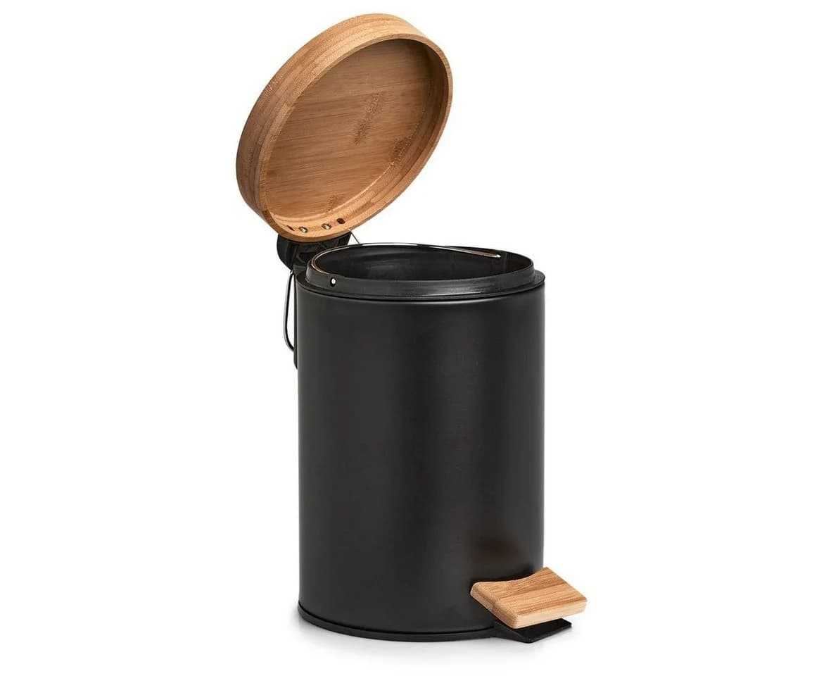 Zeller Present Kosmetikeimer 3 ltr. Metall/Bambus Schwarz