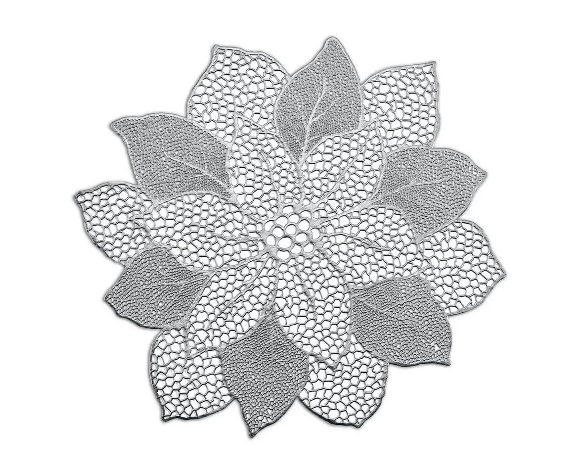 Zeller Present Platzset Flower Silber PVC