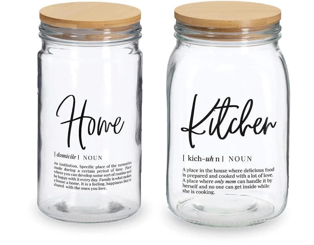 ZELLER PRESENT Vorratsglas HOME & KITCHEN Transparent Bambus Luftdicht