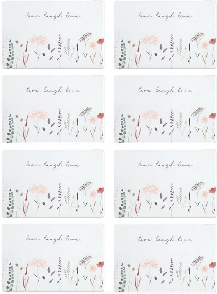 ZELLER PRESENT Platzset Flowers Bunt 8er-Set Kunststoff