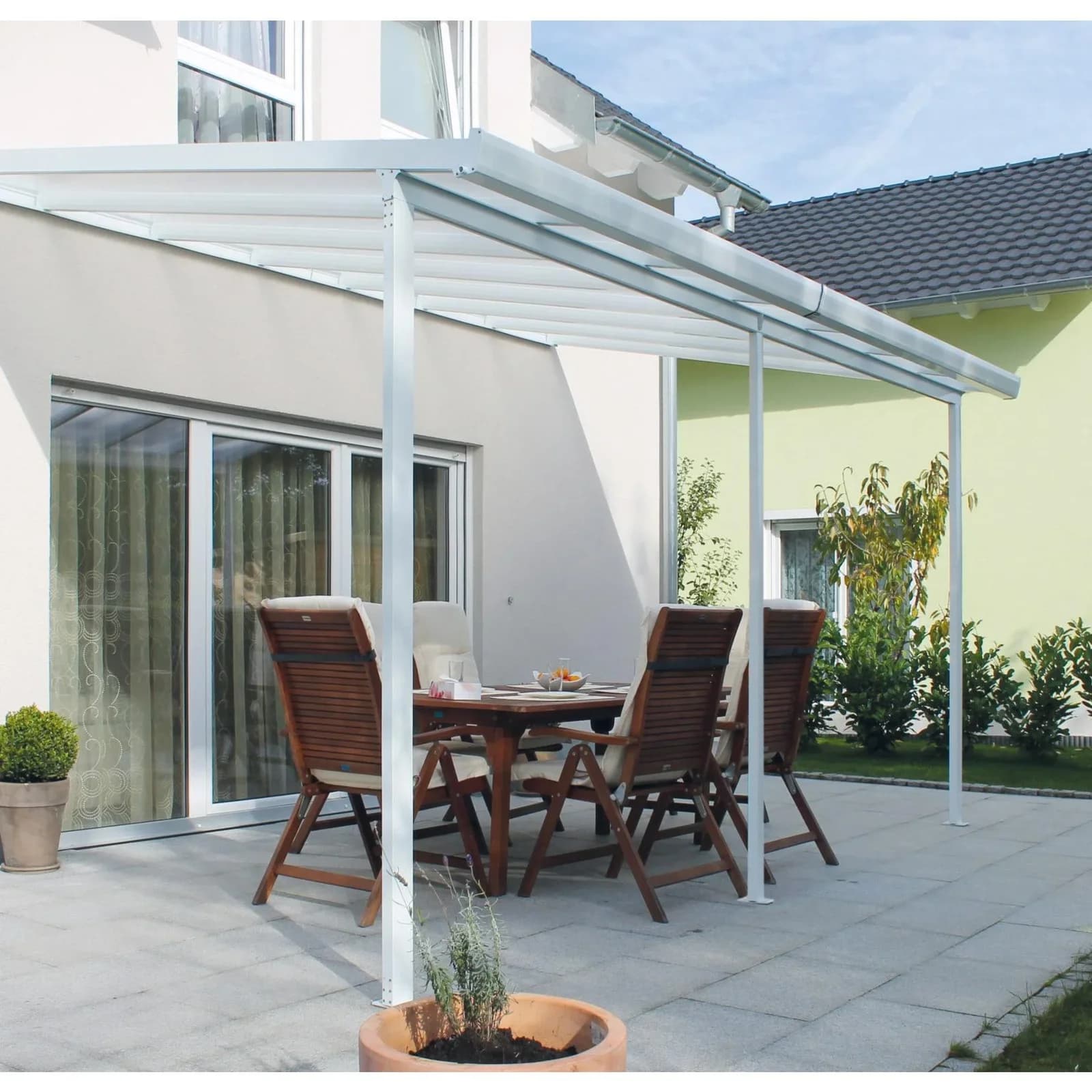 Gutta Terrassenüberdachung Weiß 426 x 306 cm