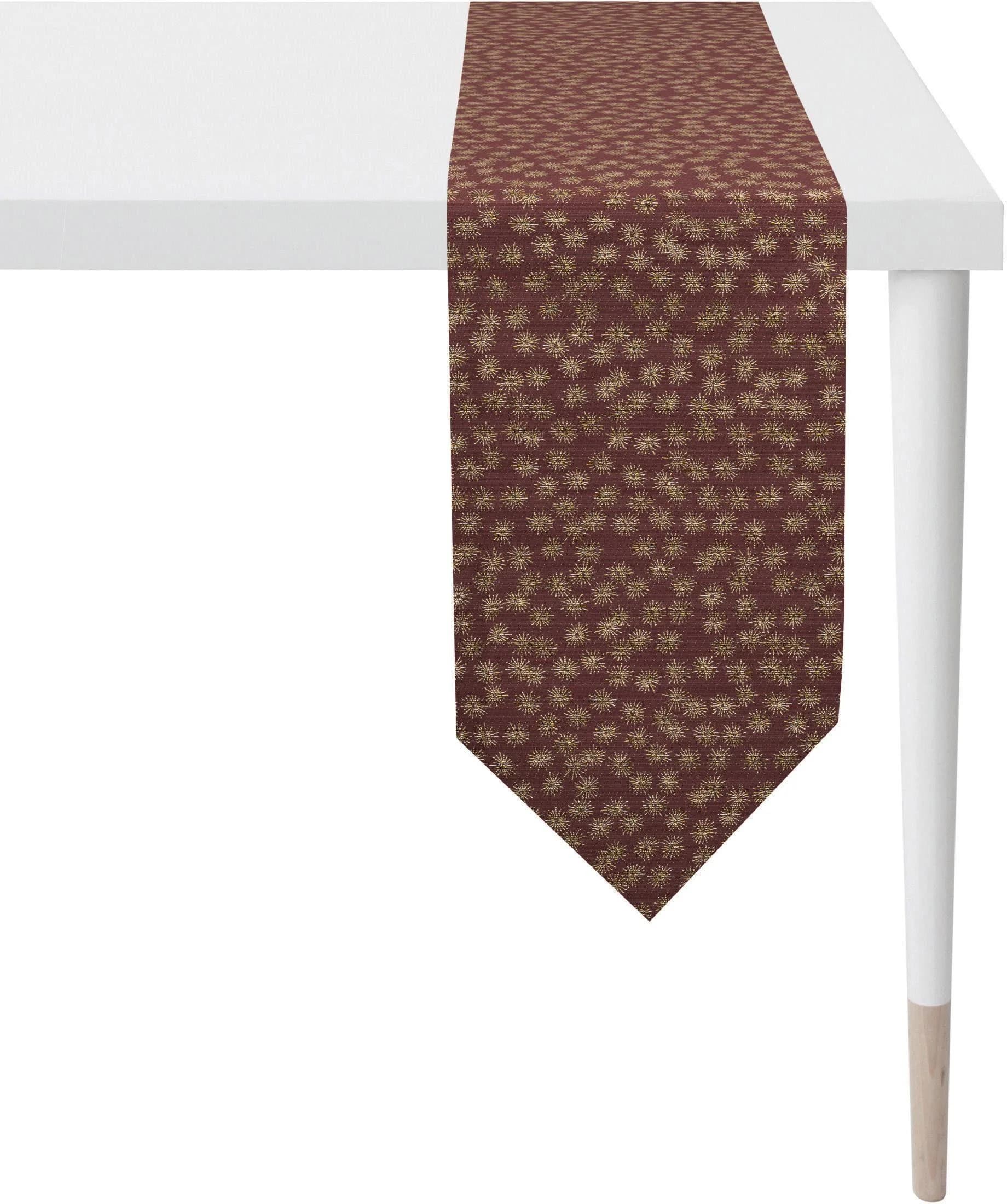 Tischband Apelt 1501 Christmas Elegance Rot Gold Polyester Viskose