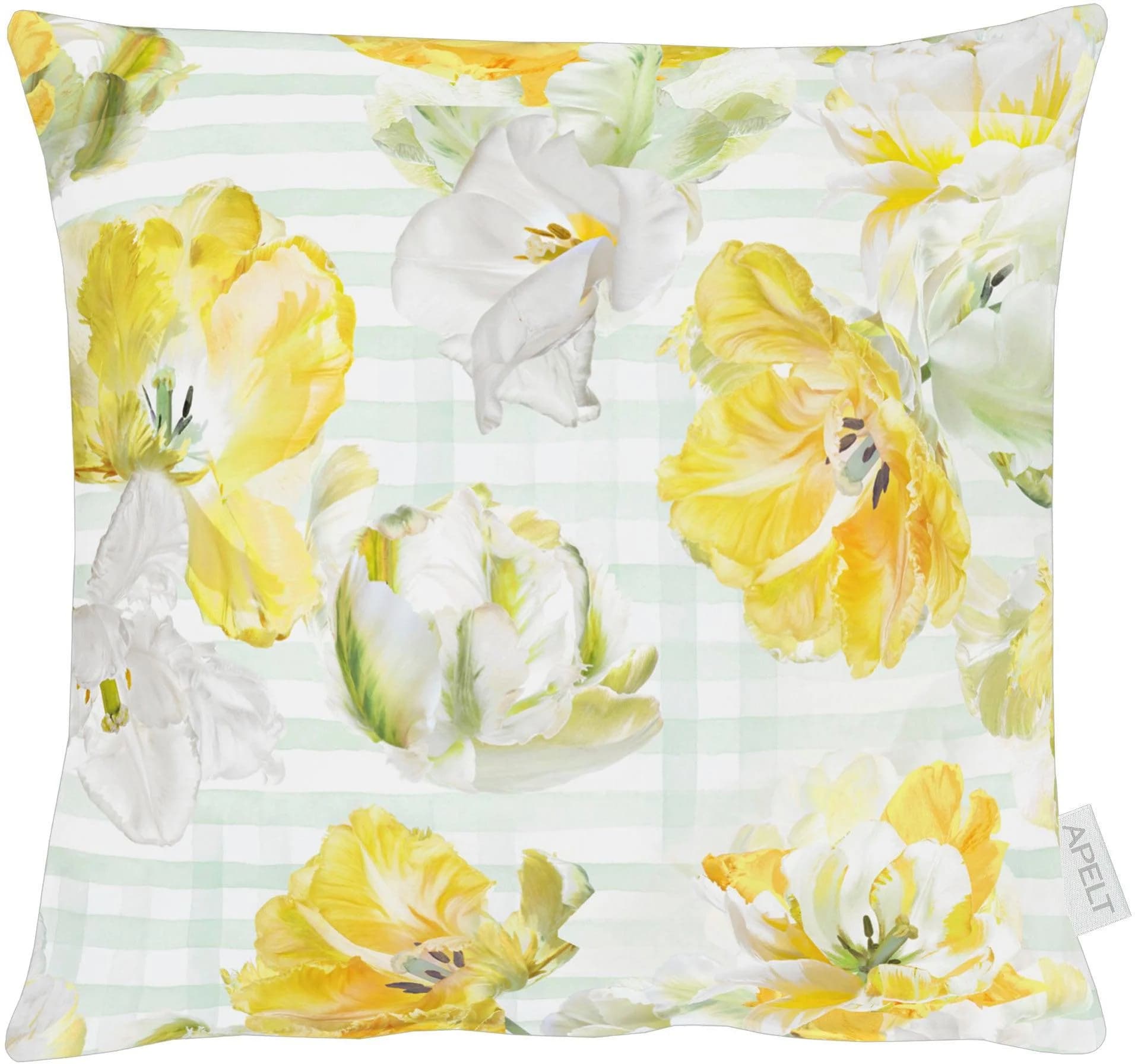 APELT Dekokissen 6405 40x40 cm Ranunkel Motiv Beige Gelb