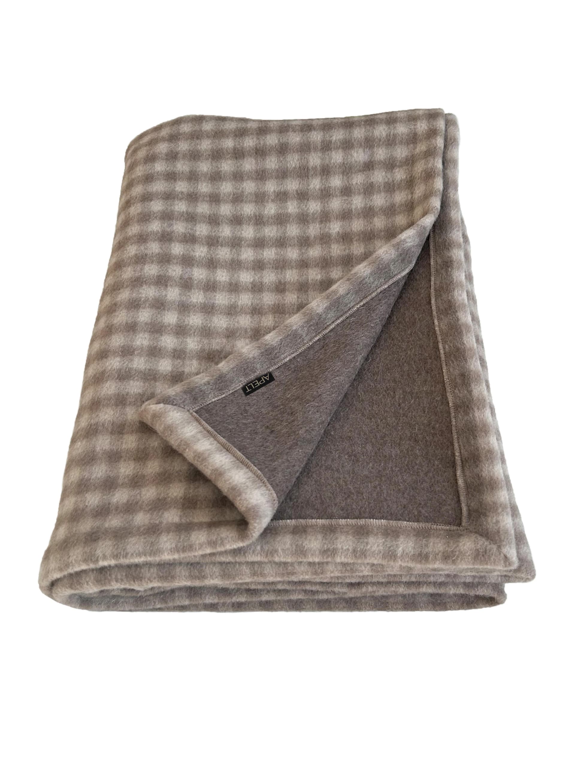 APELT Wohndecke Alois Kariert Beige Braun Mischgewebe