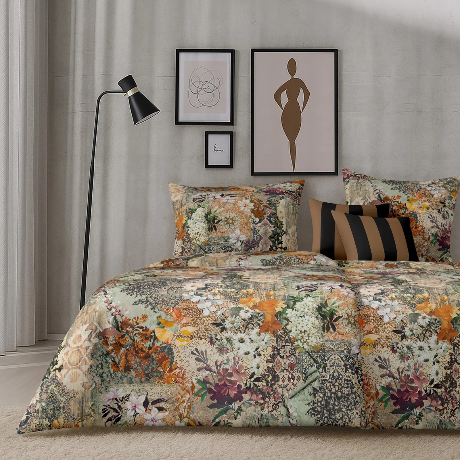 Apelt Bettwäsche-Set Diego 155x220 cm Beige Satin