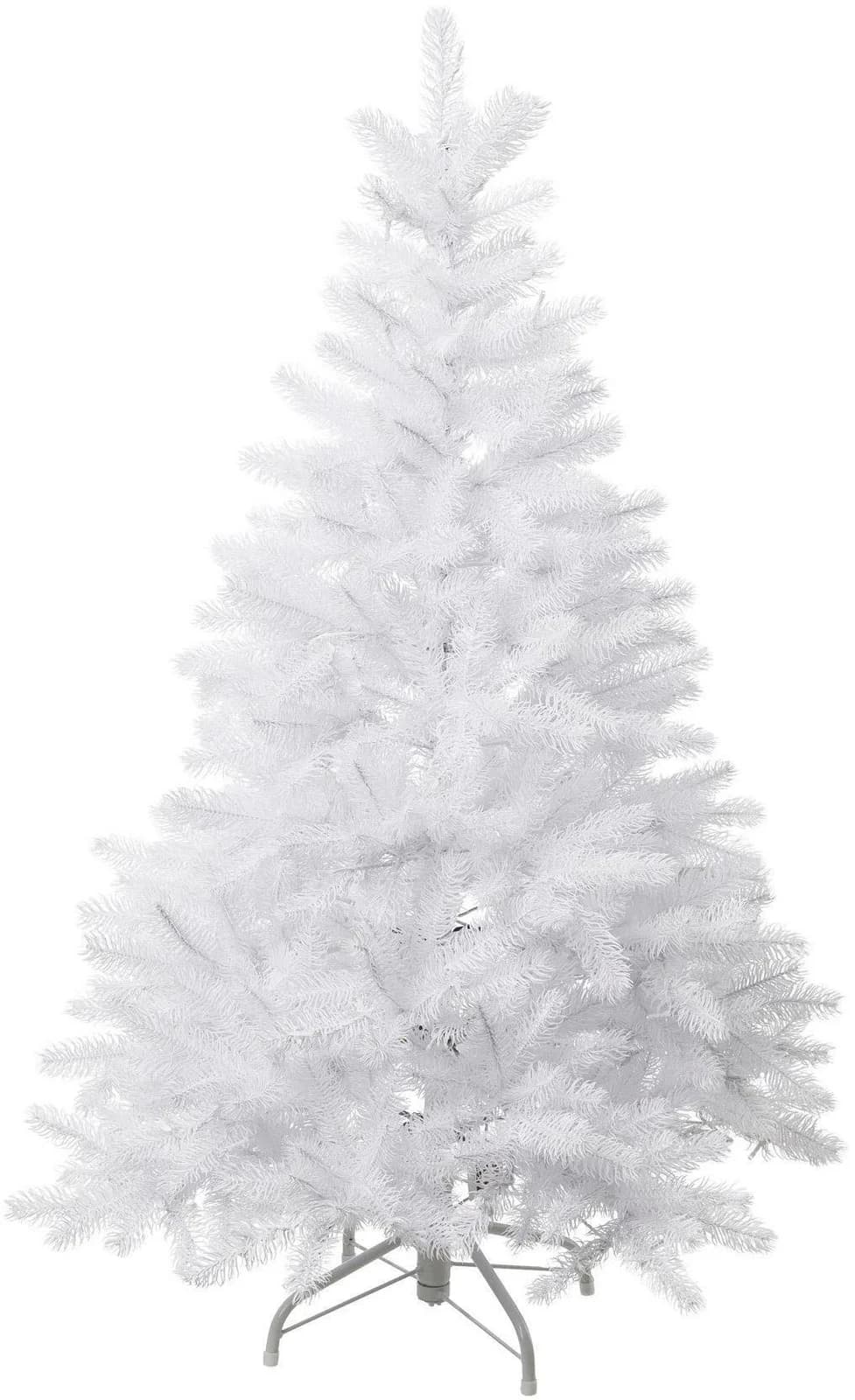Künstlicher Weihnachtsbaum Weiß 120cm mit Metallständer