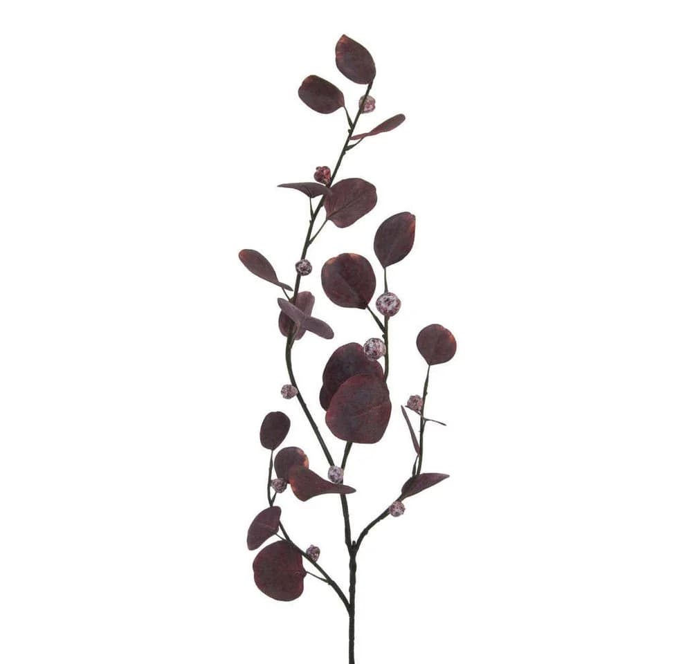 Kunstzweig Kunstpflanze EUKALYPTUSZWEIG 108cm. Eucalyptus. AUBERGINE, Gasper