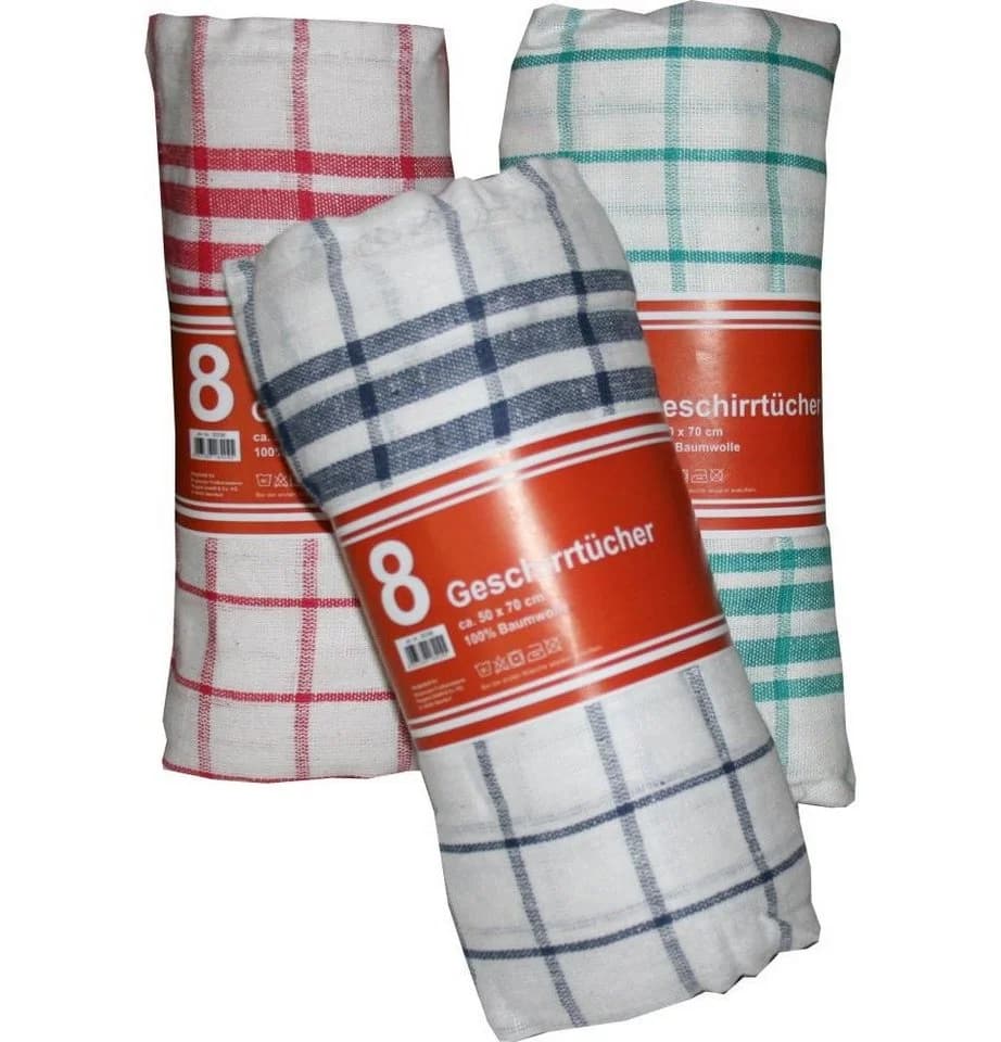 Südlohner Frottierweberei Geschirrtuch 8er Pack Karo 50x70cm Baumwolle