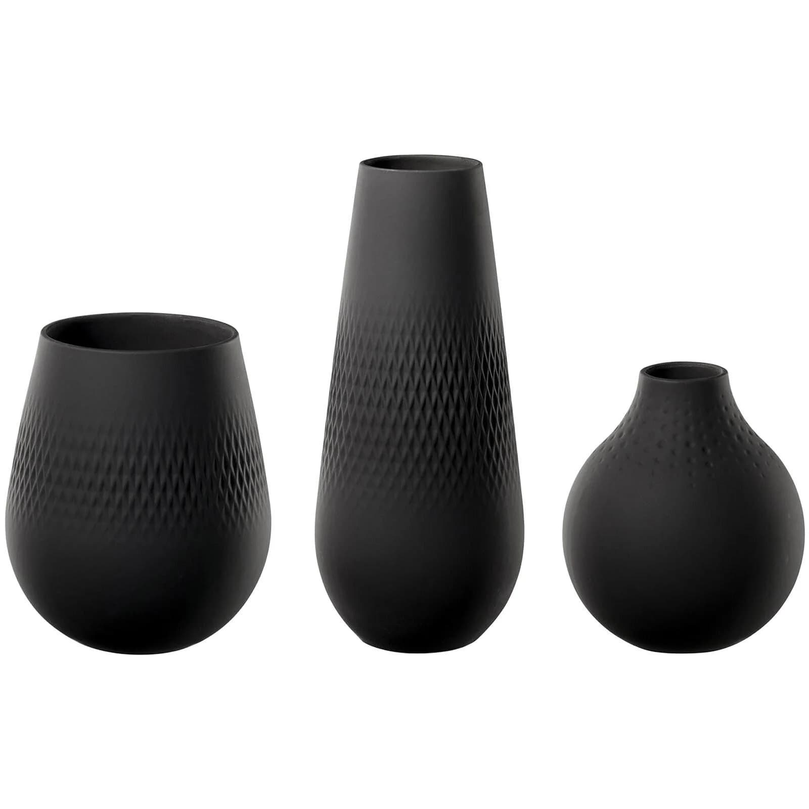 Villeroy & Boch Vasen-Set Manufacture Collier 3er Set Schwarz