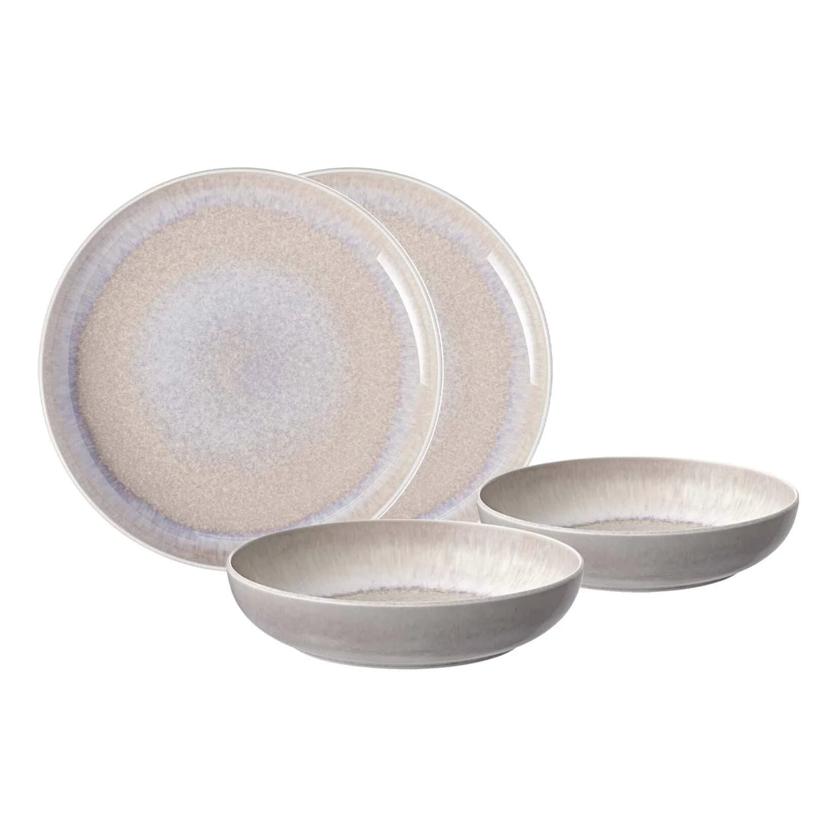 LIKE. BY VILLEROY & BOCH Geschirr-Set Perlemor Sand 4-tlg. Beige Porzellan