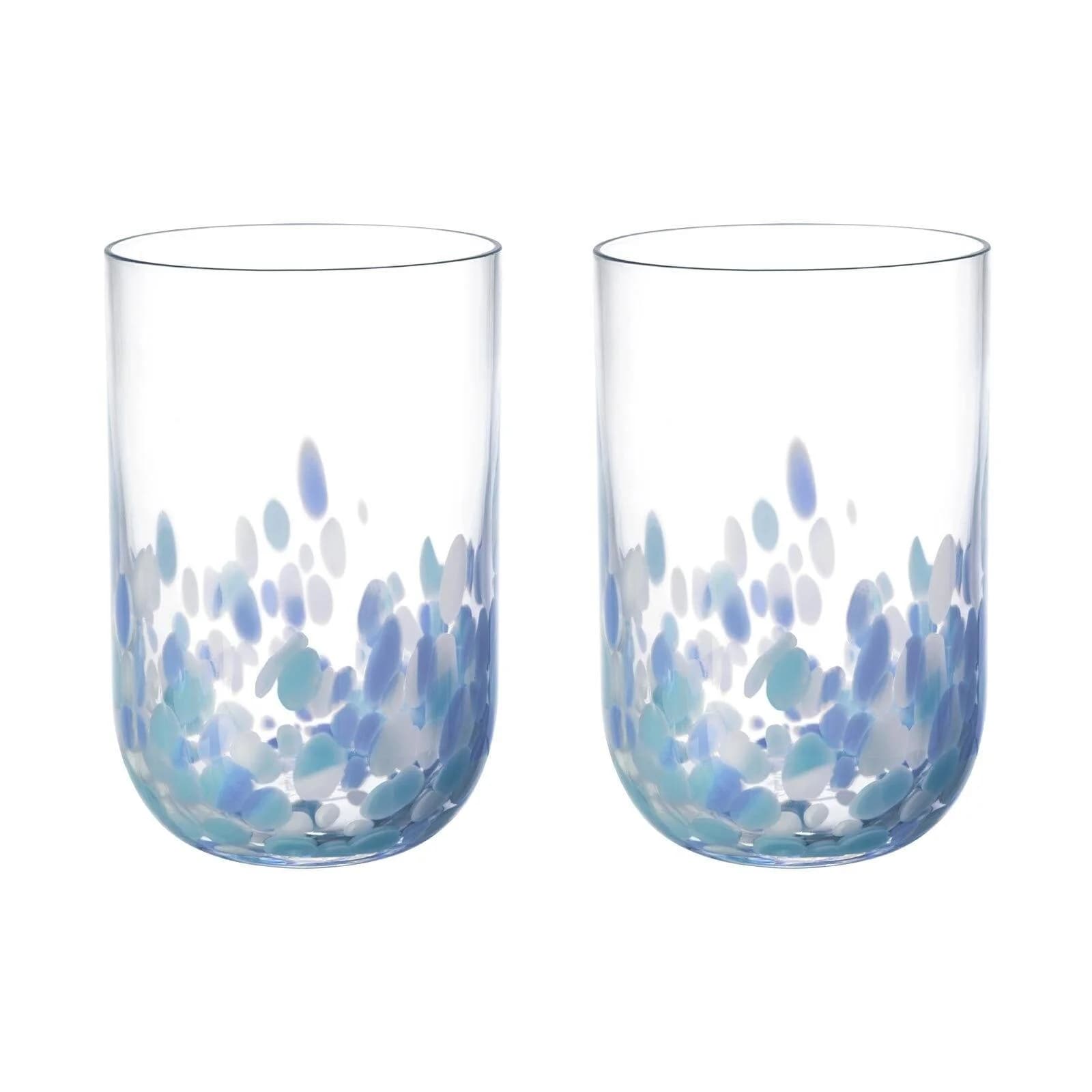 Villeroy & Boch Longdrinkglas Like Confetti Aqua 300 ml 2er Set Blau