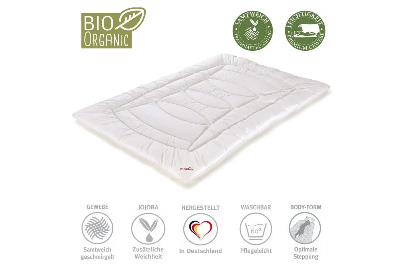 Paradies Bella Bio Sommerdecke 135x200 Bio-Baumwolle Kunstfaser