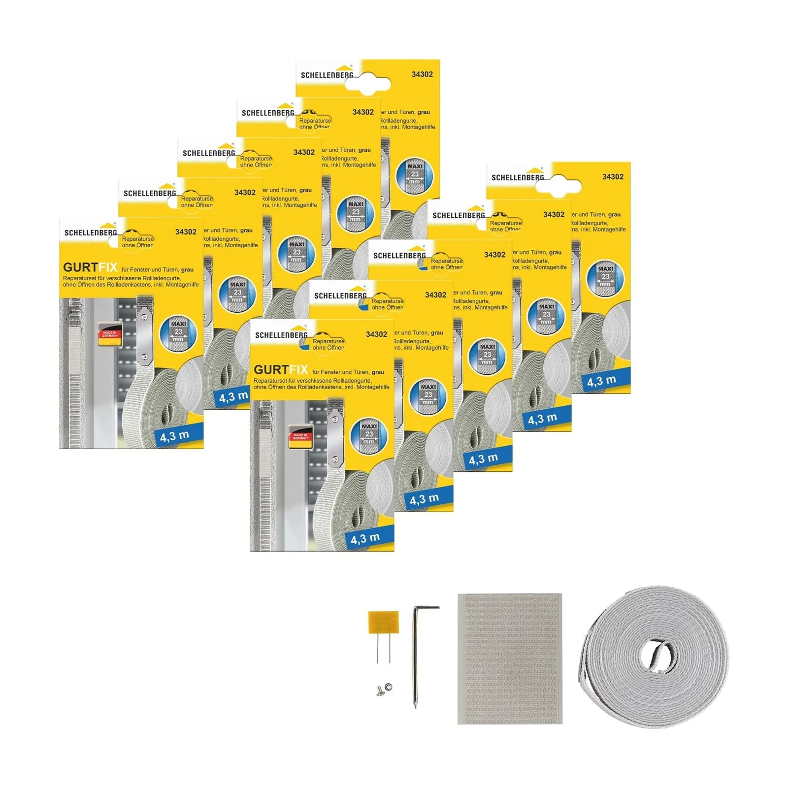 SCHELLENBERG Reparatur-Set Rollladen Gurtfix 23 mm x 4,3 m