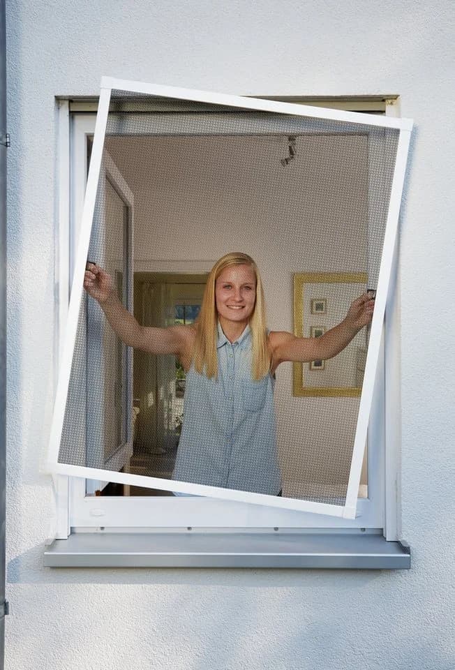 Insektenschutz-Fensterrahmen aus Aluminium und Fiberglasgewebe