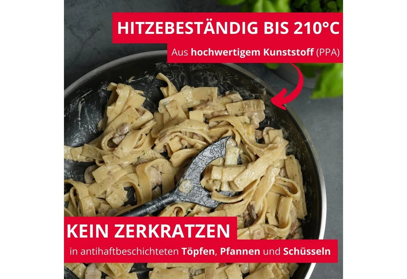 WESTMARK Kochlöffel Spitzlochlöffel + Rühr-/Kochlöffel-Set, 2tlg., Schwarz