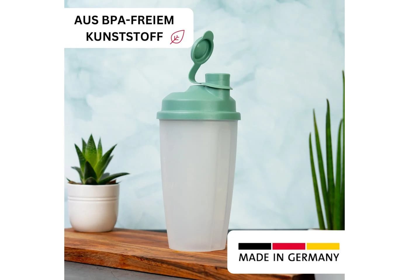 WESTMARK Dressing Shaker 0,5 l mit Mixscheibe und Mess-Skala Mint-Grün