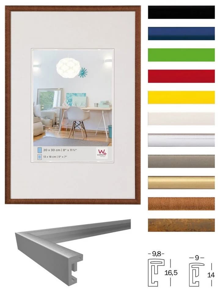 Walther Design Bilderrahmen Kunststoffrahmen New Lifestyle Gold