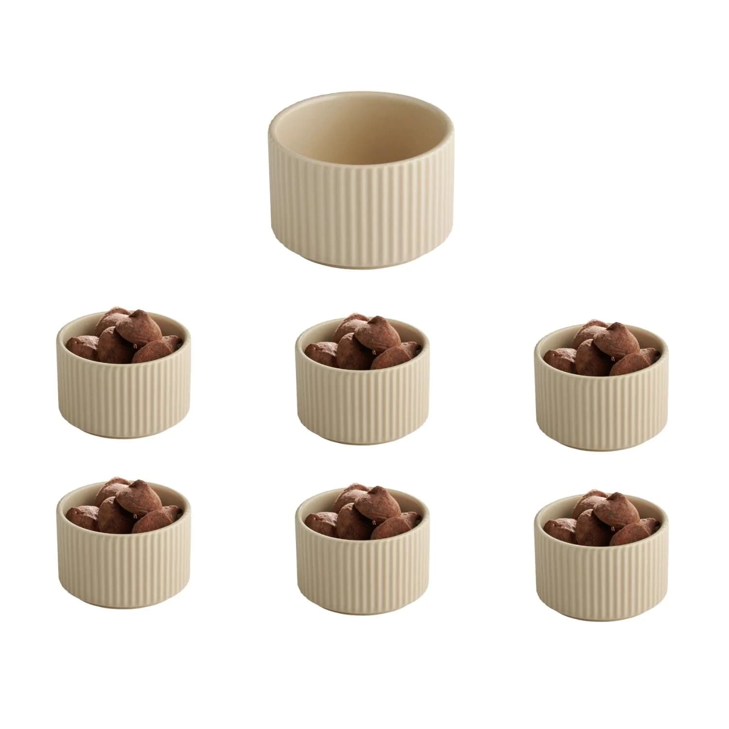 APS THE GRID Schale Sand 6er Set Porzellan Stapelbar