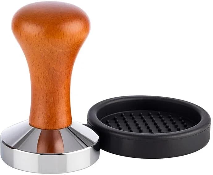 Buddy's Barista Edition Tamper Buchenholz Edelstahl Braun/Silber