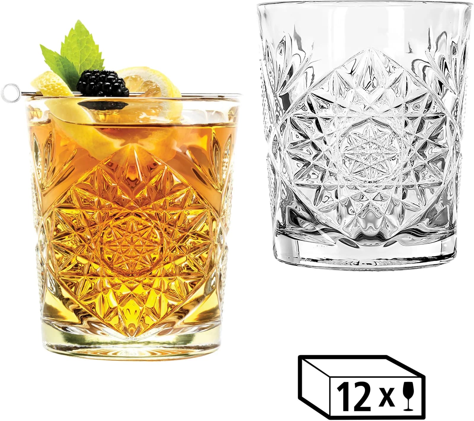 Libbey Trinkglas 12er Set Hobstar transparent