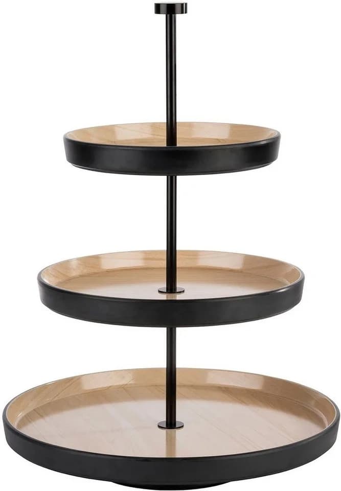 APS Etagere Frida 3-stufig Melamin Metall Schwarz/Braun