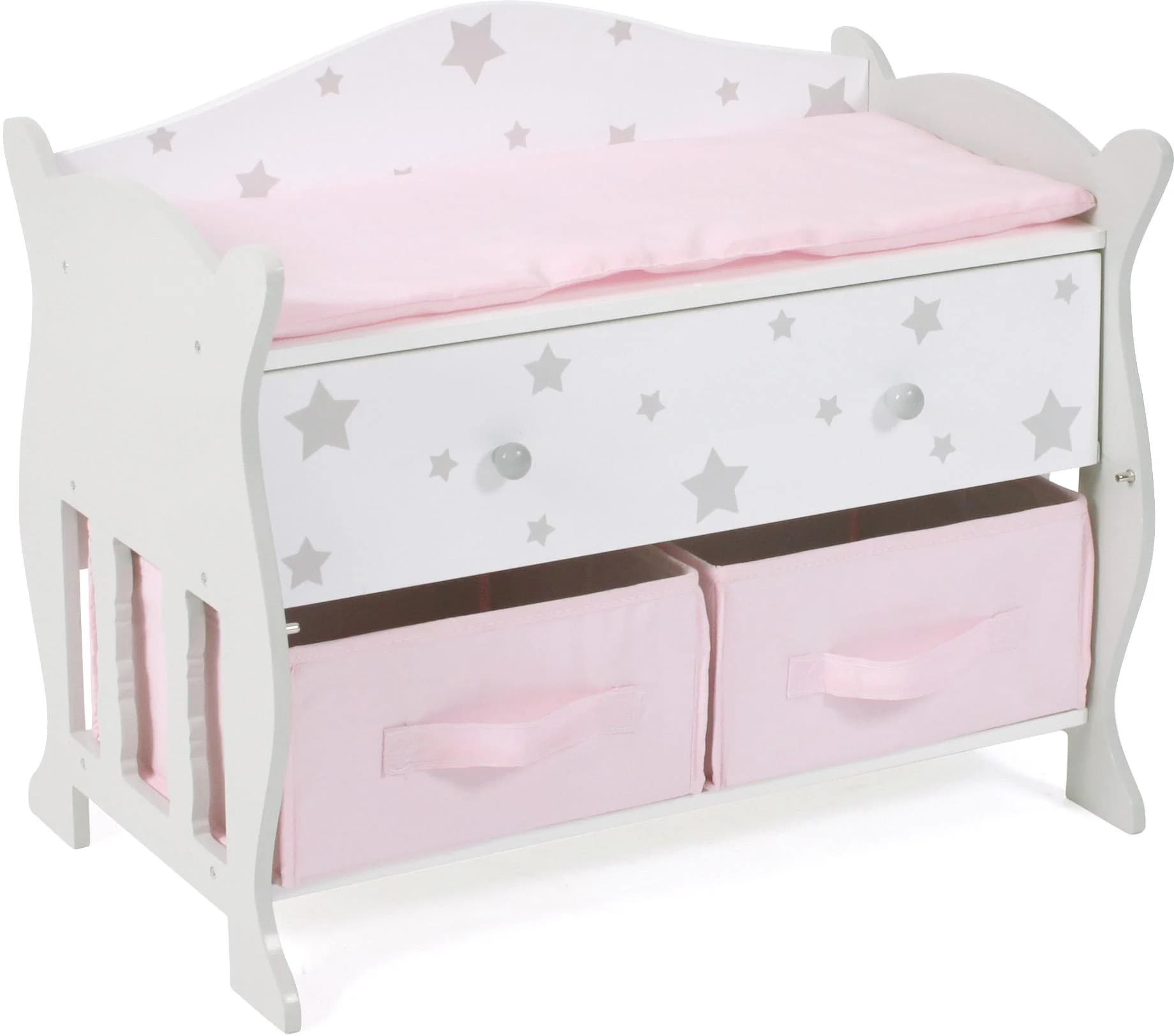 CHIC2000 Puppenwickeltisch Stars Grey mit 3 Staufächern