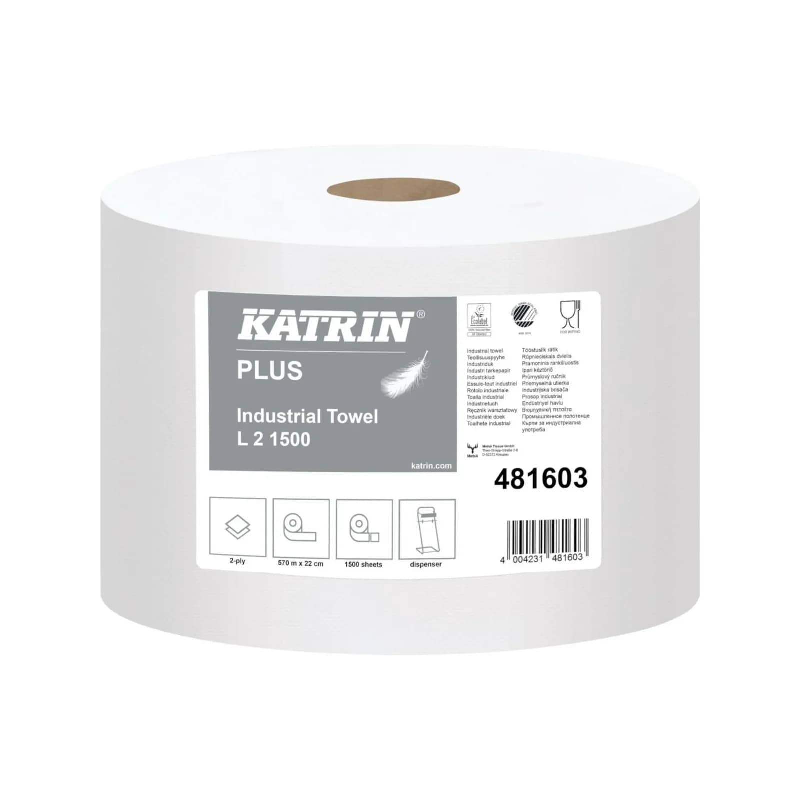 KATRIN Putzpapier Weiß 2-Lagig 22x38cm 1500 Blätter
