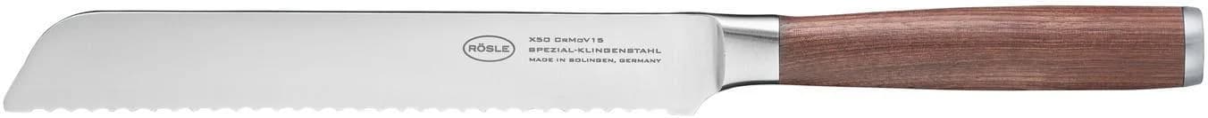RÖSLE Brotmesser Masterclass Silber/Braun 20cm Wellenschliff