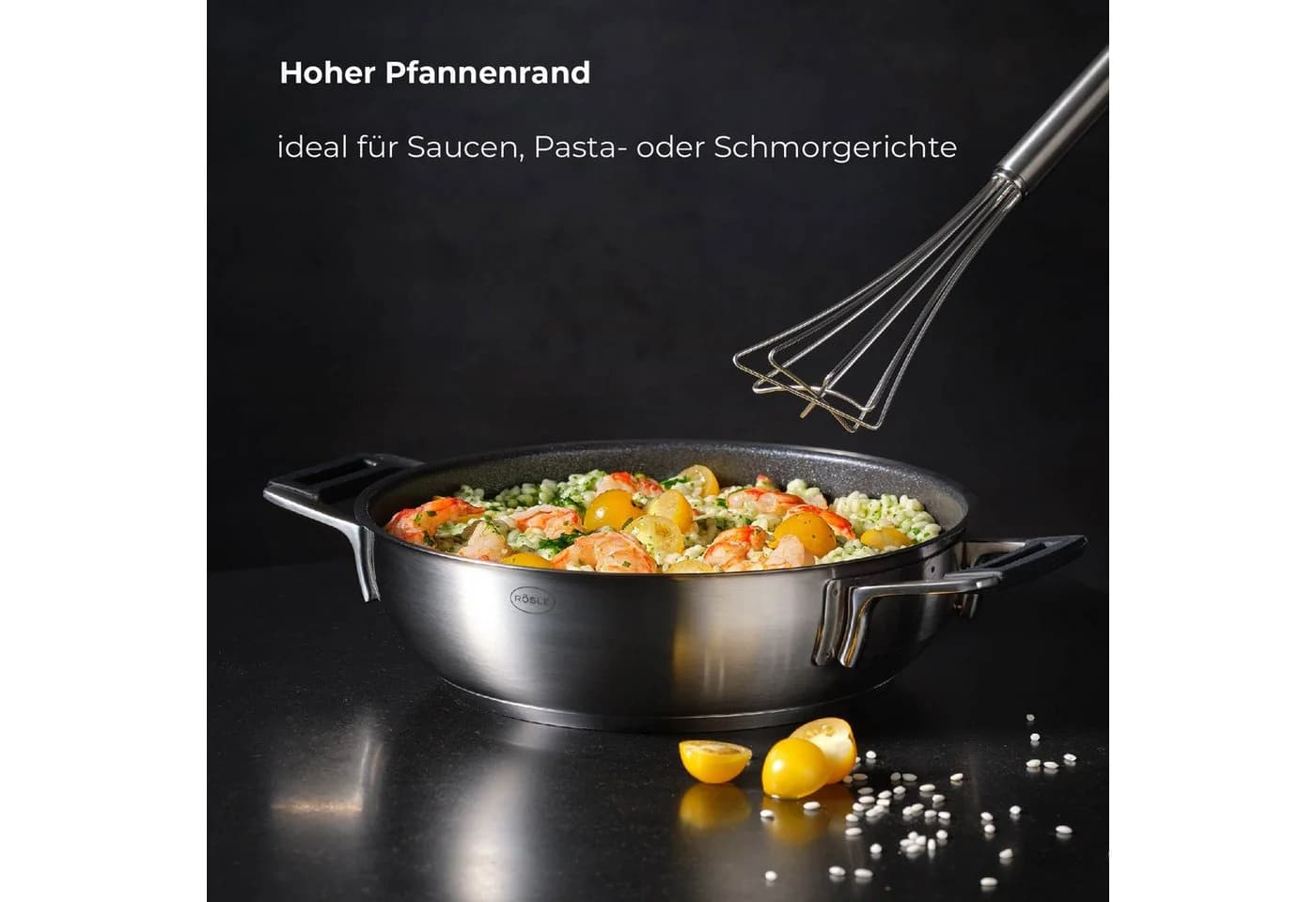 RÖSLE Bratpfanne SILENCE PRO Ø 28 cm mit Deckel ProResist