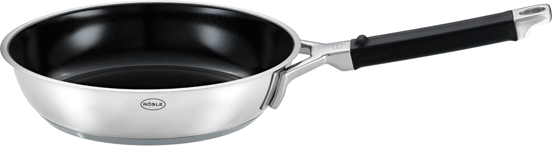 RÖSLE Bratpfanne SILENCE PRO CeraPlus Silber/Schwarz 20 cm Edelstahl