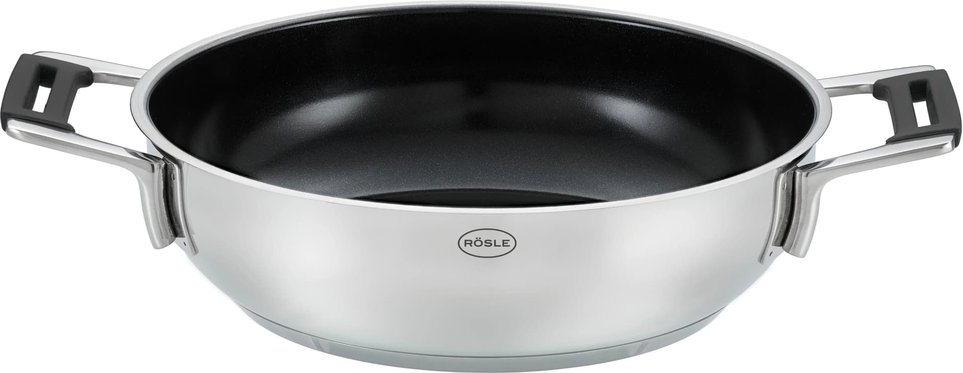RÖSLE Servierpfanne SILENCE PRO CeraPlus Silber/Schwarz Edelstahl