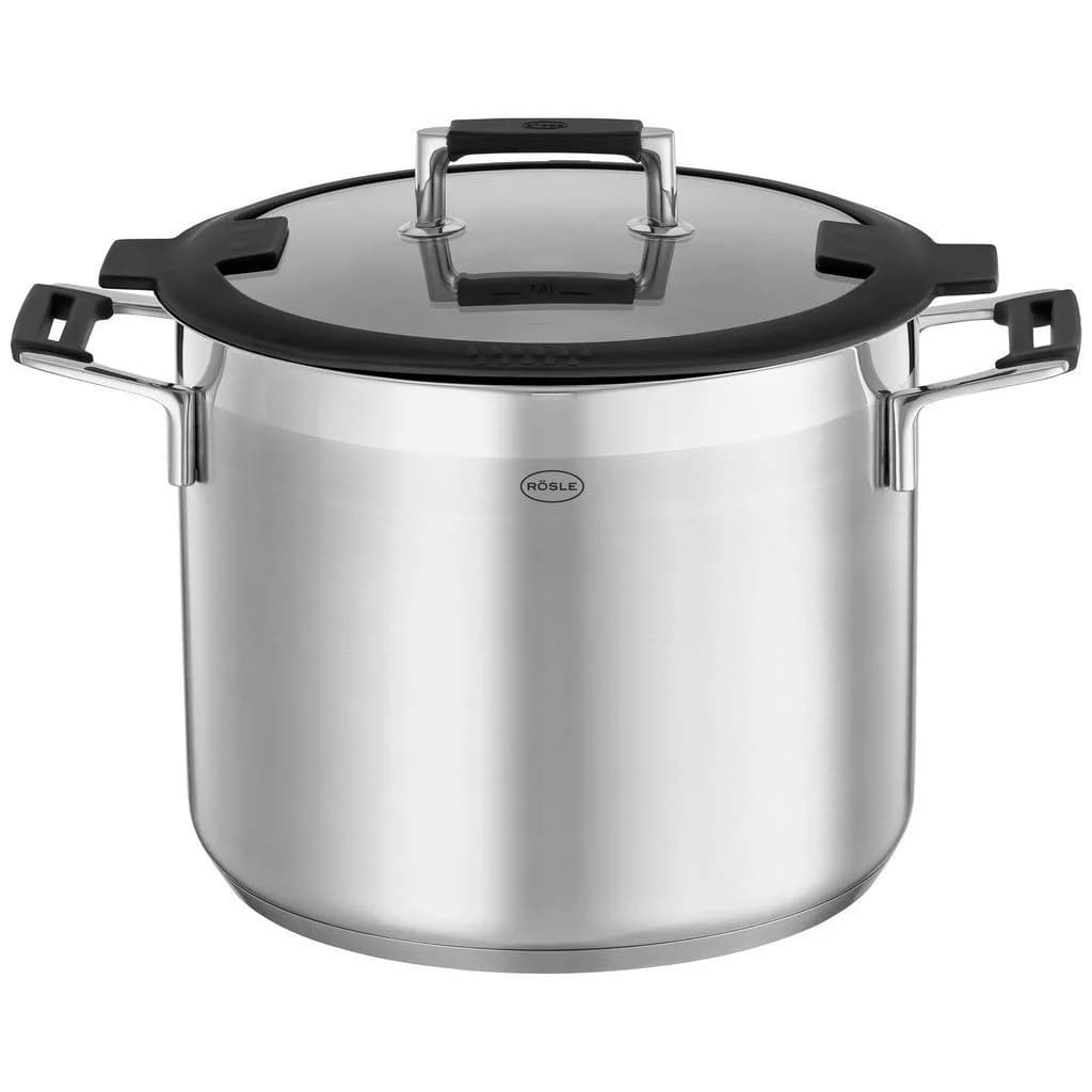 RÖSLE SILENCE PRO Gemüsetopf 8,7 L Silber/schwarz Edelstahl Induktion