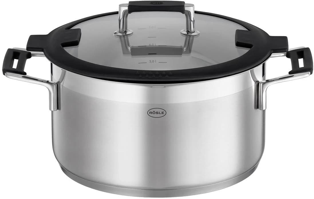 RÖSLE SILENCE PRO Suppentopf Silber/Schwarz Edelstahl 24 cm