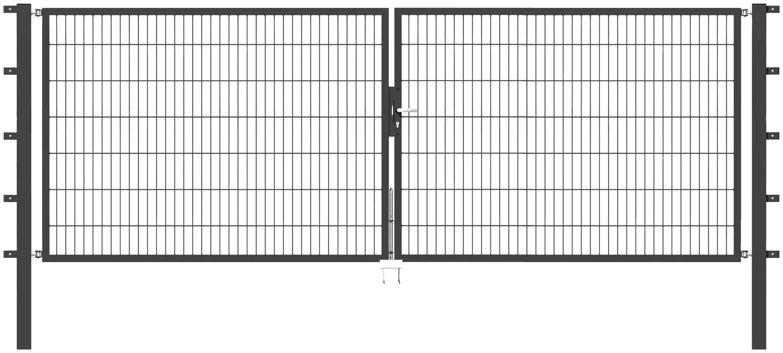 Zaundoppeltür ALBERTS Flexo Anthrazit 400 cm Stahl