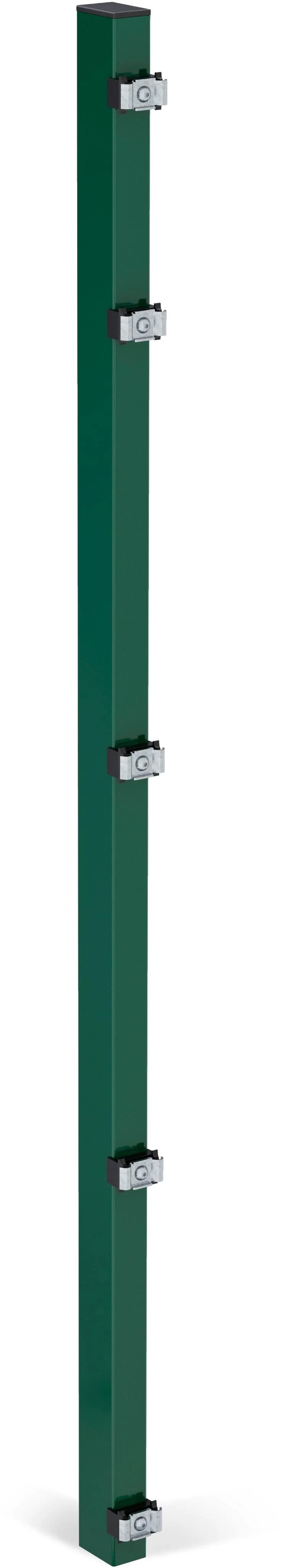 Alberts Zaunpfosten 60x40 mm für Doppelstabmattenzaun Grün Stahl