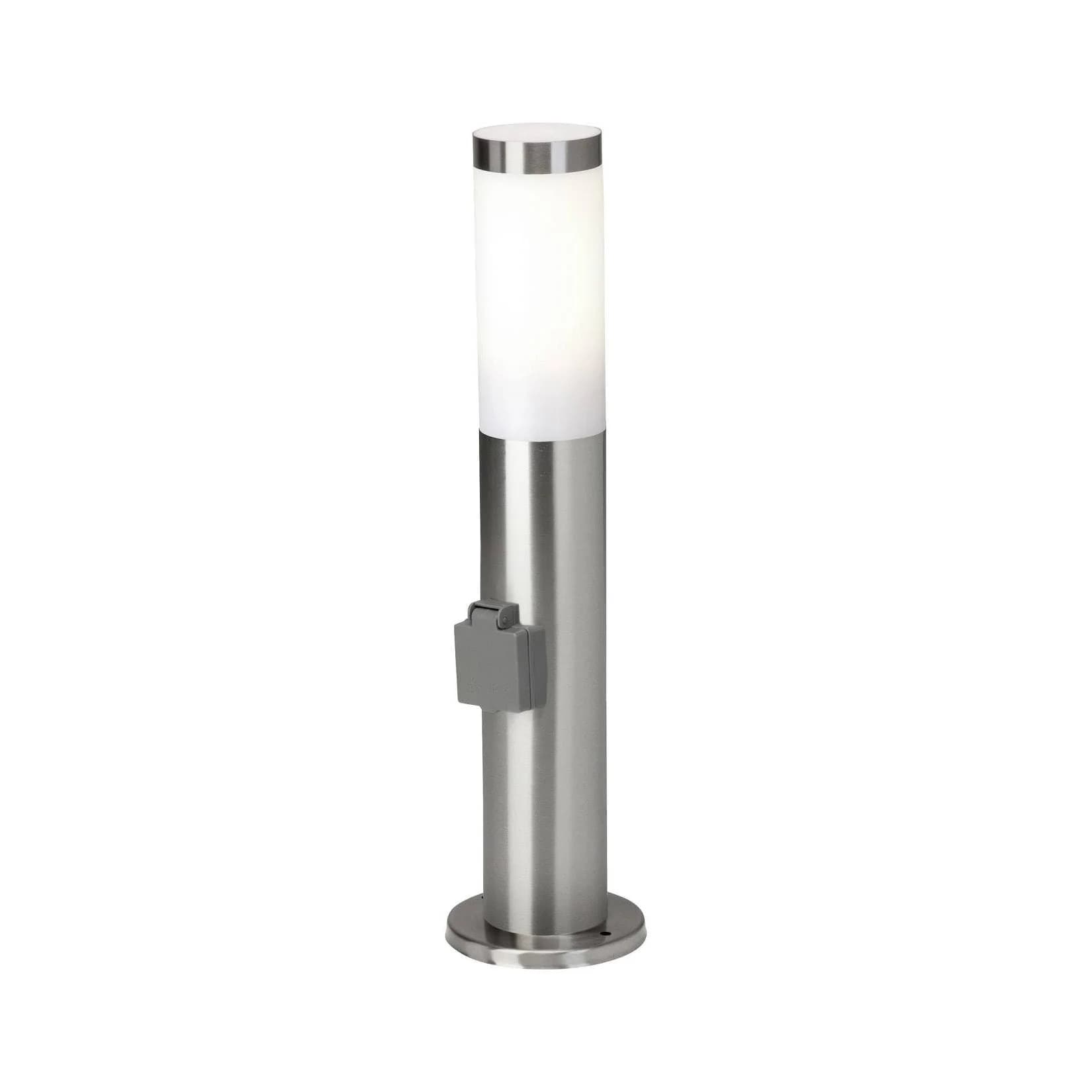 Brilliant Chorus Gartenleuchte Edelstahl IP44 mit Steckdose