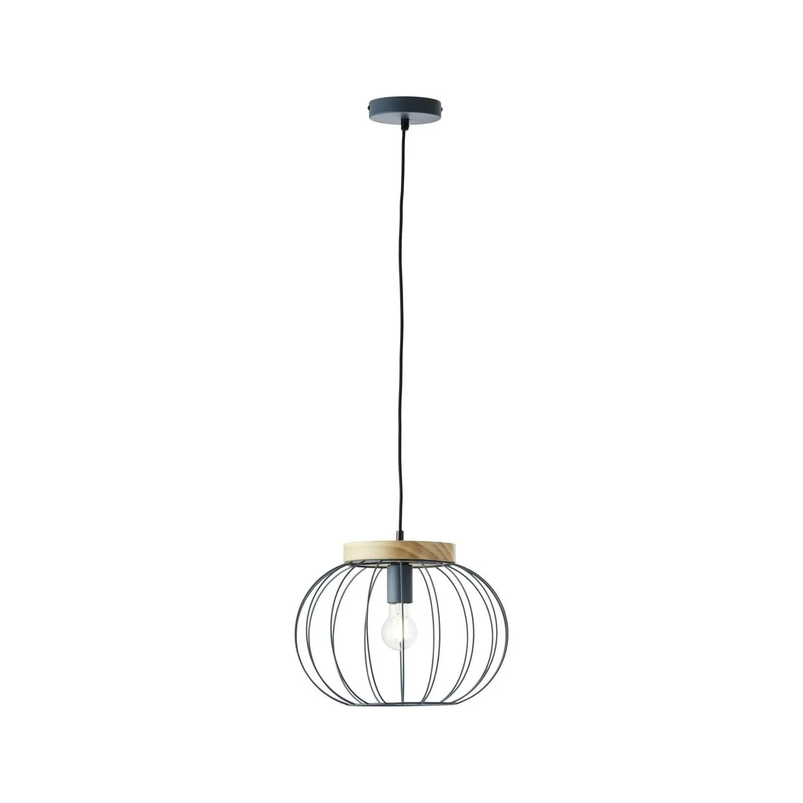 BRILLIANT Pendelleuchte Sorana Türkis Metall/Holz E27